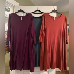 Three swing dresses w/ pockets